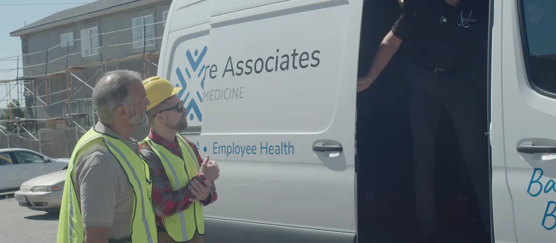 ICA on-site services van parked at an employer job site