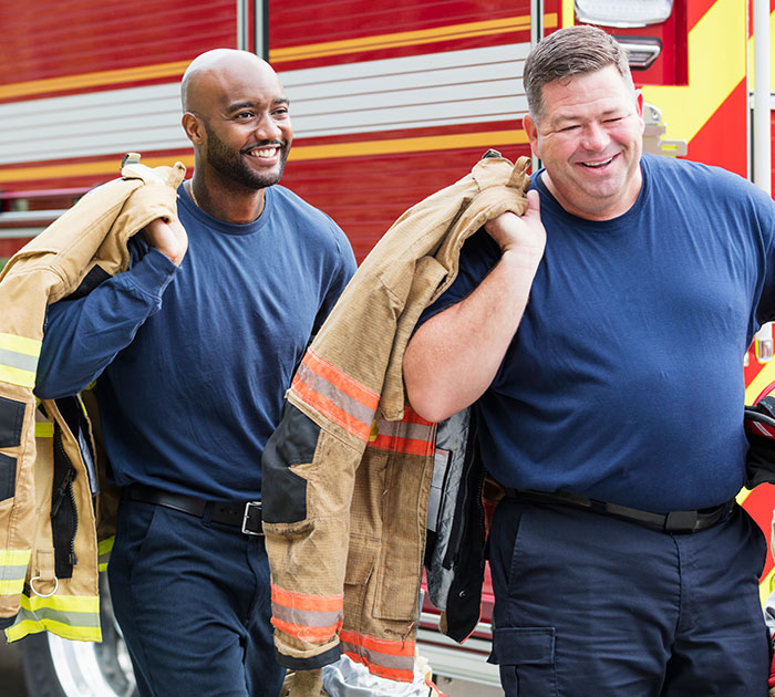 Firefighter completing a medical exam at an ICA clinic