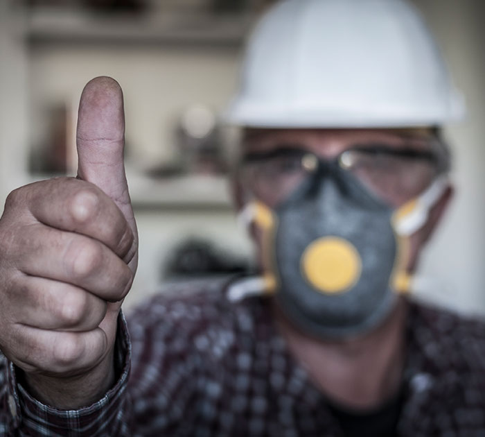 Employee completing a respirator medical questionnaire at an ICA clinic